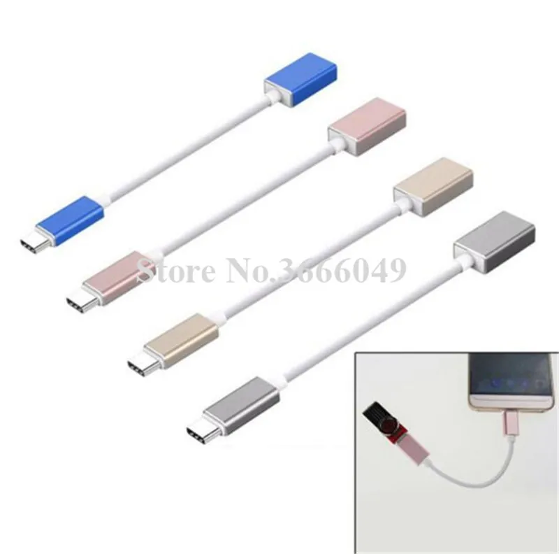 

10pcs Metal Otg Cable Type C Otg Cable Adapter Male Type c USB to Female USB accessory bundles For Samsung s9 s8