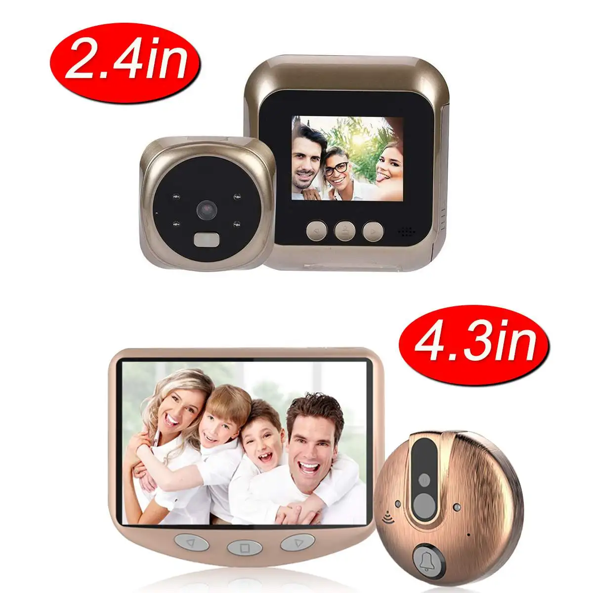 

2.4"/4.3" Screen Digital Peephole Viewer Door Eye Doorbell Night Vision Camera LCD doorbell Take photo