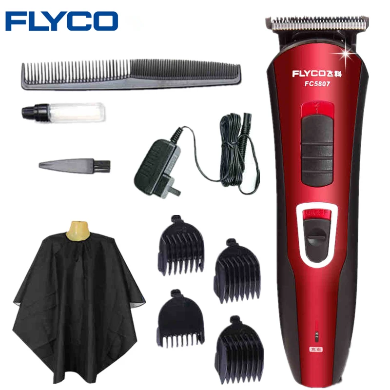 Flyco Red Maquina De cortar Cabelo перезаряжаемый триммер для бороды мужчин Профессиональный