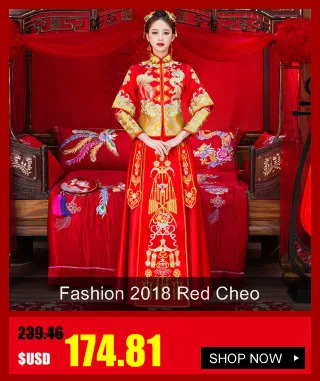 2019 Красное Кружевное невесты современный Qipao Традиционный китайский платья китайское свадебное платье Для женщин Винтаж вышивка Ципао