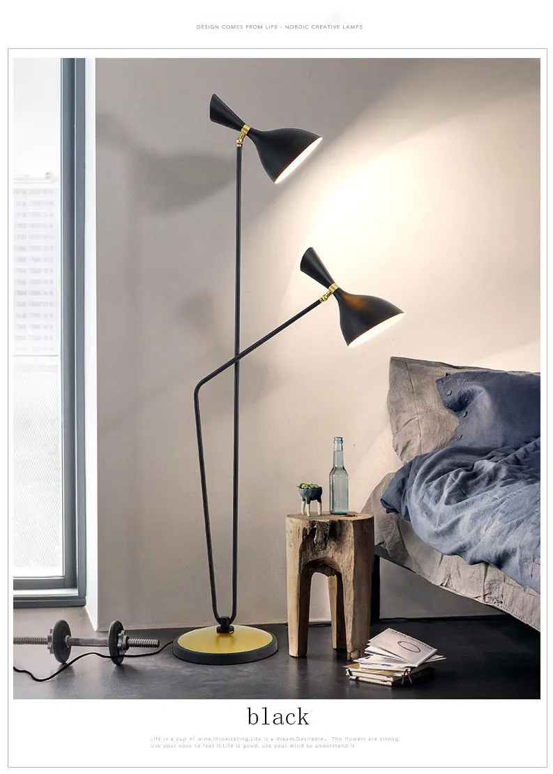 Скандинавская Мода, простая двойная спальня Напольная Лампа, пост-современная модель комнаты, лампа для учебы, светодиодный светильник, светодиодный светильник, торшеры