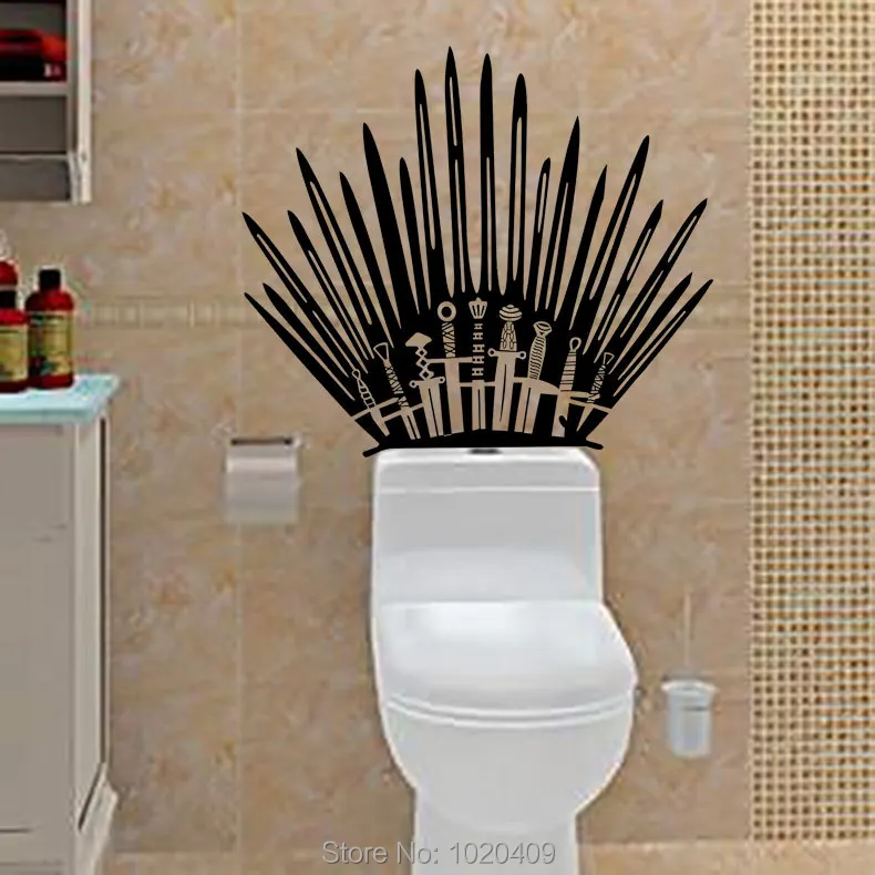 

Iron Throne Toilet Decal wall Sticker home decor Parody inspired by Game of Thrones for behind your toilet on Bathroom KW3086