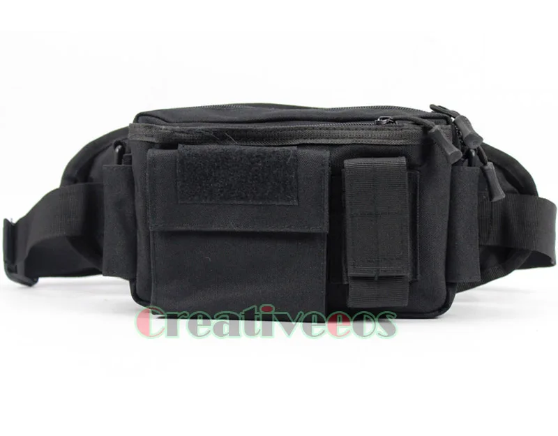 Мужская поясная сумка, водонепроницаемая 1000D нейлоновая сумка для путешествий в стиле милитари, сумка-мессенджер на плечо - Цвет: Black
