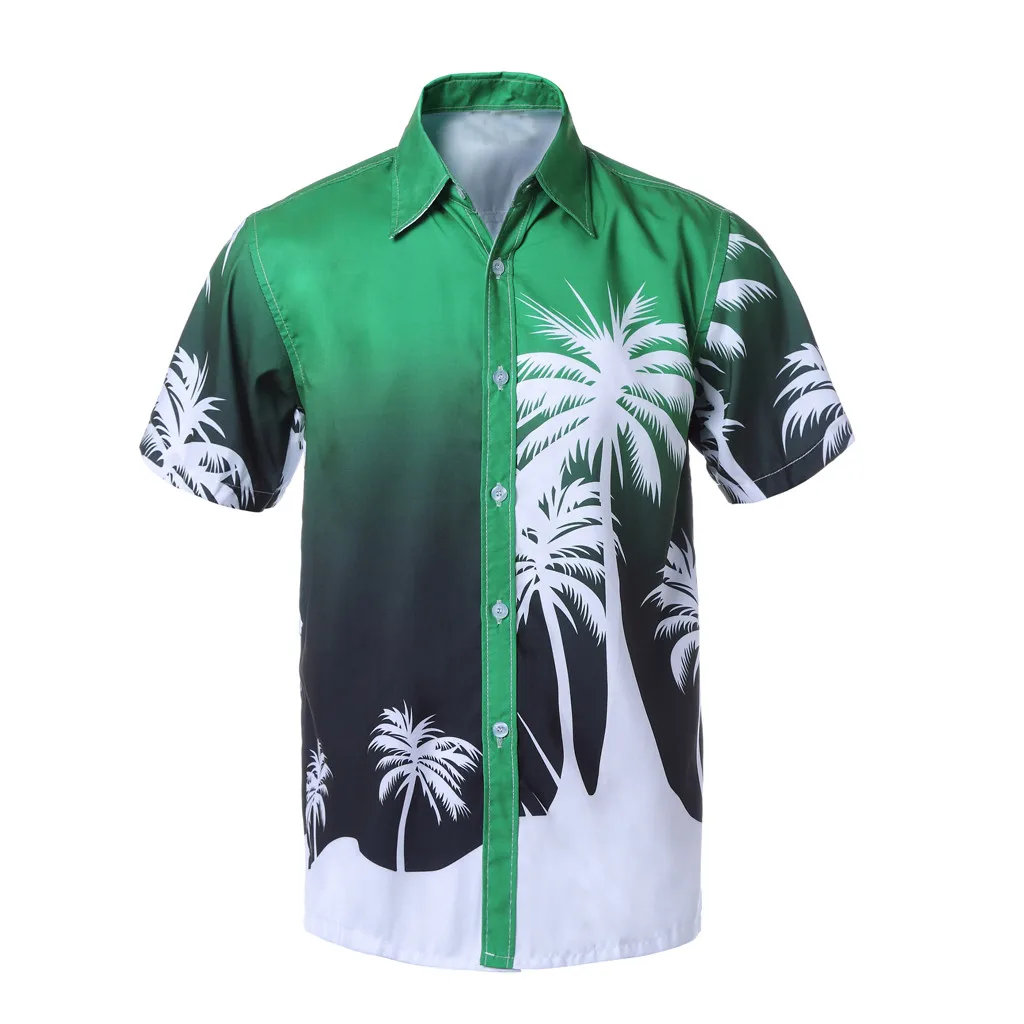 Летняя мужская рубашка стиль Мужская Гавайская короткая рубашка с принтом спортивная пляжная быстросохнущая блузка Топ Блузка Удобная распродажа