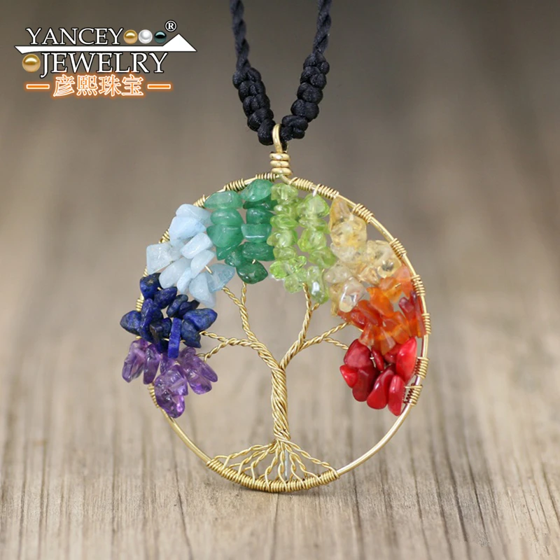 

YANCEY original design jewelry, colorful fortune tree, Life Tree necklaces & pendants jade silver 925 jewelry for women handmade