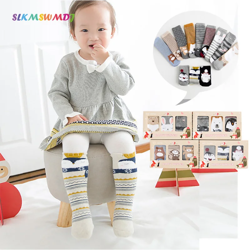 

SLKMSWMDJ 3 pairs of winter cotton children cartoon thick terry boys and girls baby socks Free size suitable for 0-12 years old