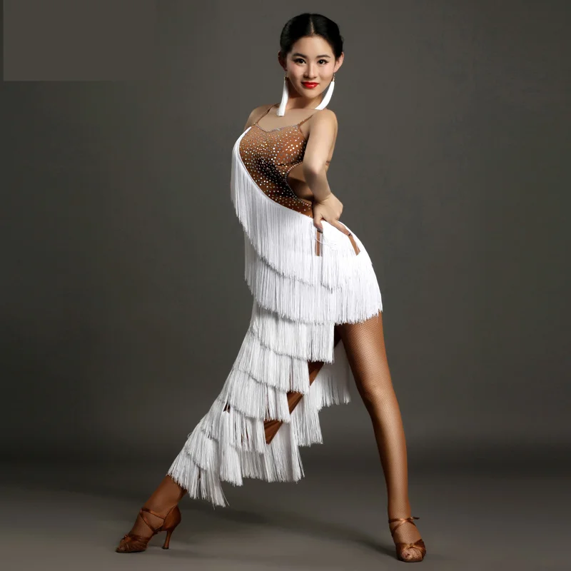 2017 реальные Костюмы для латиноамериканских танцев платье с бахромой Костюмы для латиноамериканских танцев платье женские Костюмы для