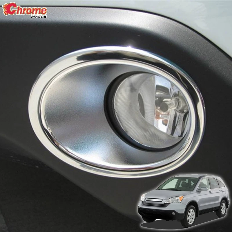 

For Honda CR-V CRV Front Fog Light Lamp Bumper Foglight Trim Cover Cap Car Styling Shiny Sticker Accessories 2007 2008 2009
