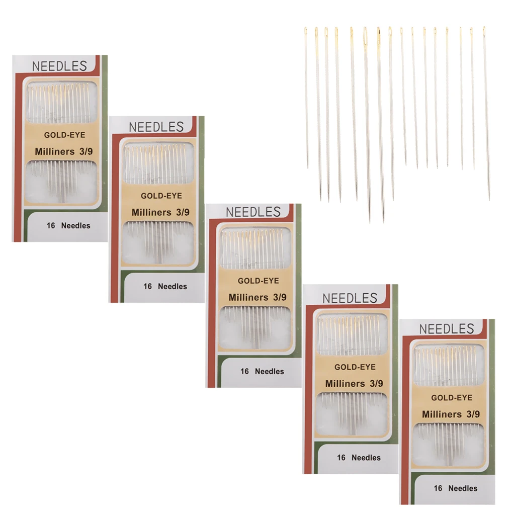 80pcs Useful Hand Sewing Stitches Needles Self Threading Easy to Thread Pins