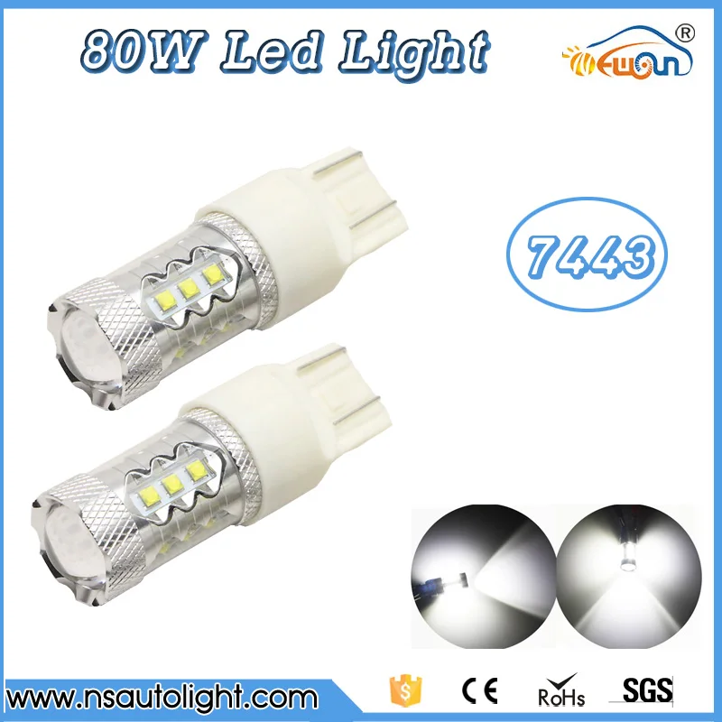 

T20 7443 cree led chips 80W 800LM white red yellow LED Bulbs Light Bulbs T20 Car Turning Signal Light free shipping