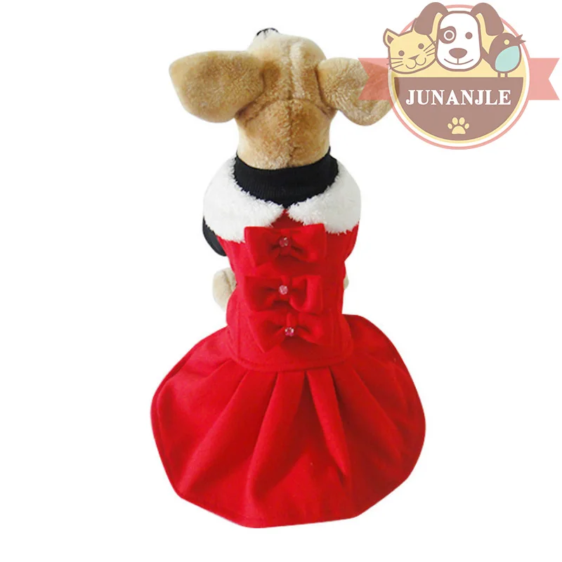 JU осень и зима новая одежда для животных Темперамент круглый вырез шерстяное платье для собаки щенок одежда черный красный Французский бульдог платье