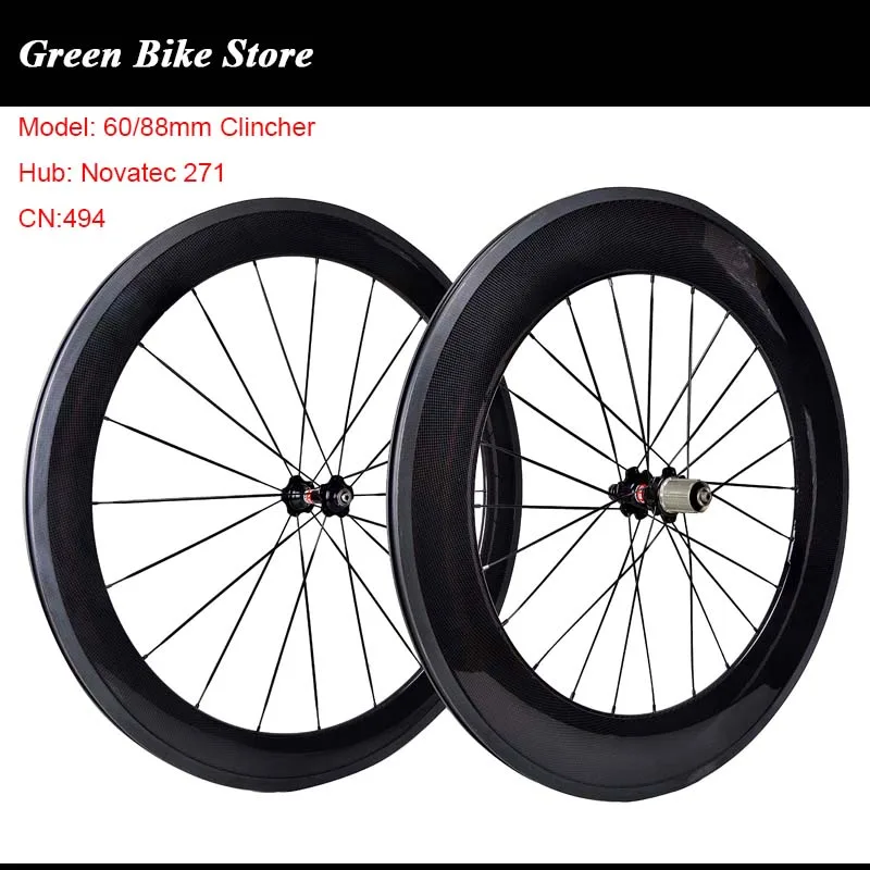 88mm Carbon Wheel Front Wheel Novatec 271 Hub 700C Clincher Road Bike Cycling