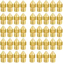 44PCS 3D Printer Nozzles MK8 Extruder Head for Creality CR-10 0.2mm, 0.3mm, 0.4mm, 0.5mm, 0.6mm, 0.8mm, 1.0mm
