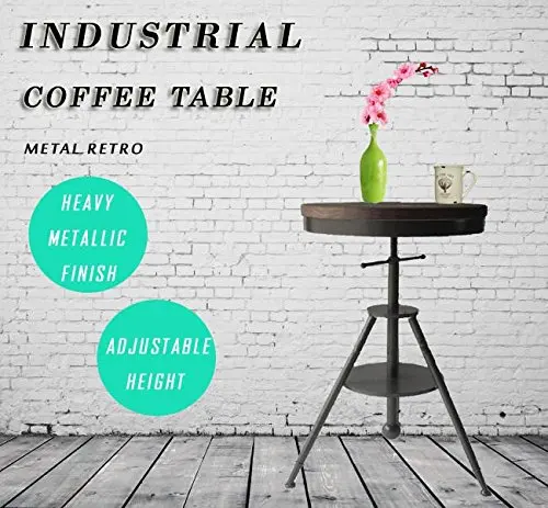 ^*Best Offers Adjustable Height Coffee Table Swivel Round Wood Bar Table Wooden Top with Sturdy Metal Frame Pub Table Heavy Dining Table ^*Best Offers Adjustable Height Coffee Table Swivel Round Wood Bar Table Wooden Top with Sturdy Metal Frame Pub Table Heavy Dining Table