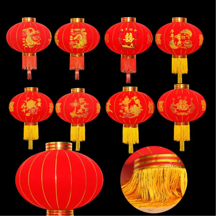 1 шт. круглый красный фонарь Открытый китайский год Свадьба День рождения декоративная лампа для праздничного отеля красные китайские фонарики