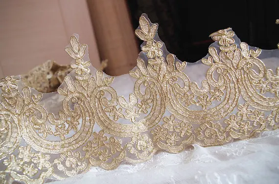 Золотой шнурок кружева отделка двором ретро Цветочная кружевная отделка|lace