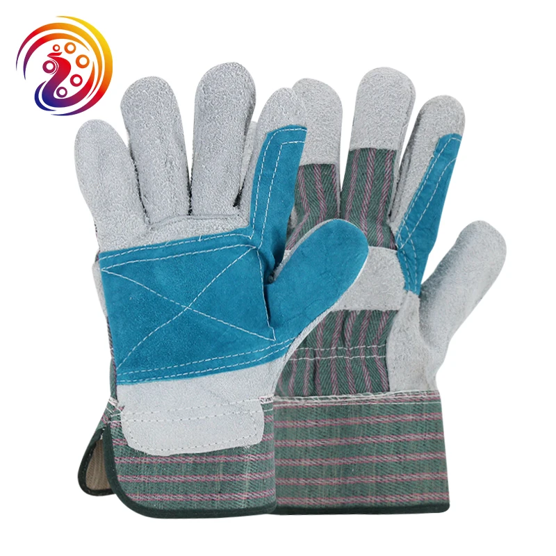 

OLSON DEEPAK Cow Split Leather Factory Carrying Driving Gardening Welding Protective Work Gloves HY021 Free Shipping