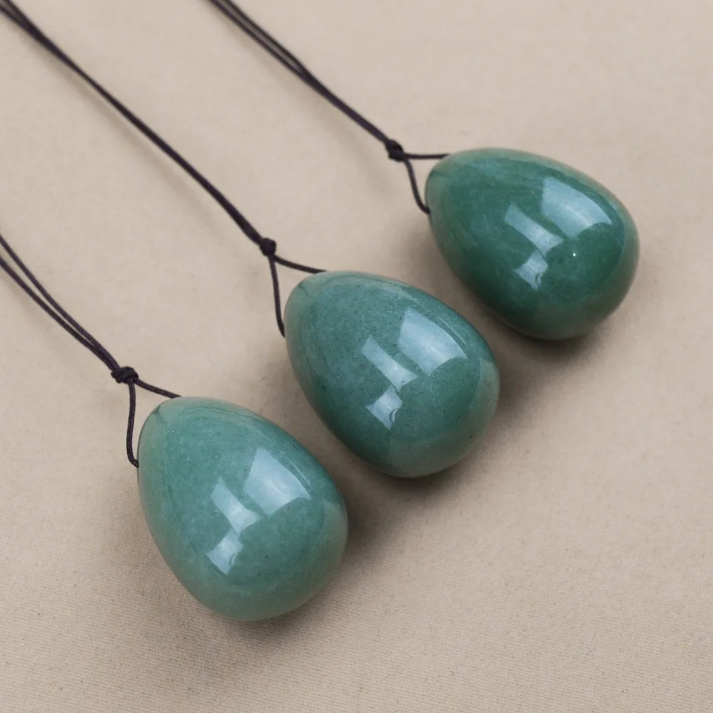 HIMABM 3 шт натуральные aventurine просверленные яйца или Кегель упражнения тазовые