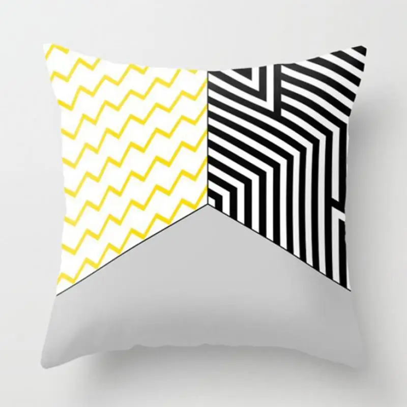

40x40cm Color Geometric Pattern Decorative Throw Pillow Home Decor Car Seat Sofa Geometric Square Cushion