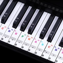88/61 цветные наклейки для фортепиано, букв, заметок, клавиатура, рулон, пианино, клавиатура, прозрачные наклейки