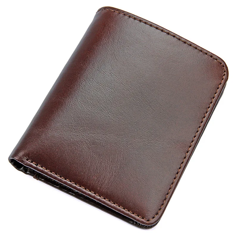 Buy Cowhide Leather Men Short Wallets Vintage new