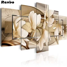 5D DIY фото на заказ Алмазная картина с магнолией цветок, сделать свой собственный алмазов картина Стразы со сквозным отверстием с вышивкой на каблуке 5 шт