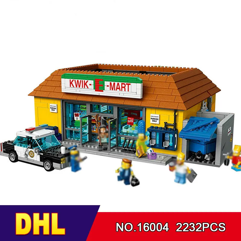 

DHL LEPIN 16004 2232Pcs the Simpsons KWIK-E-MART Action Model Building Block Bricks Compatible 71016