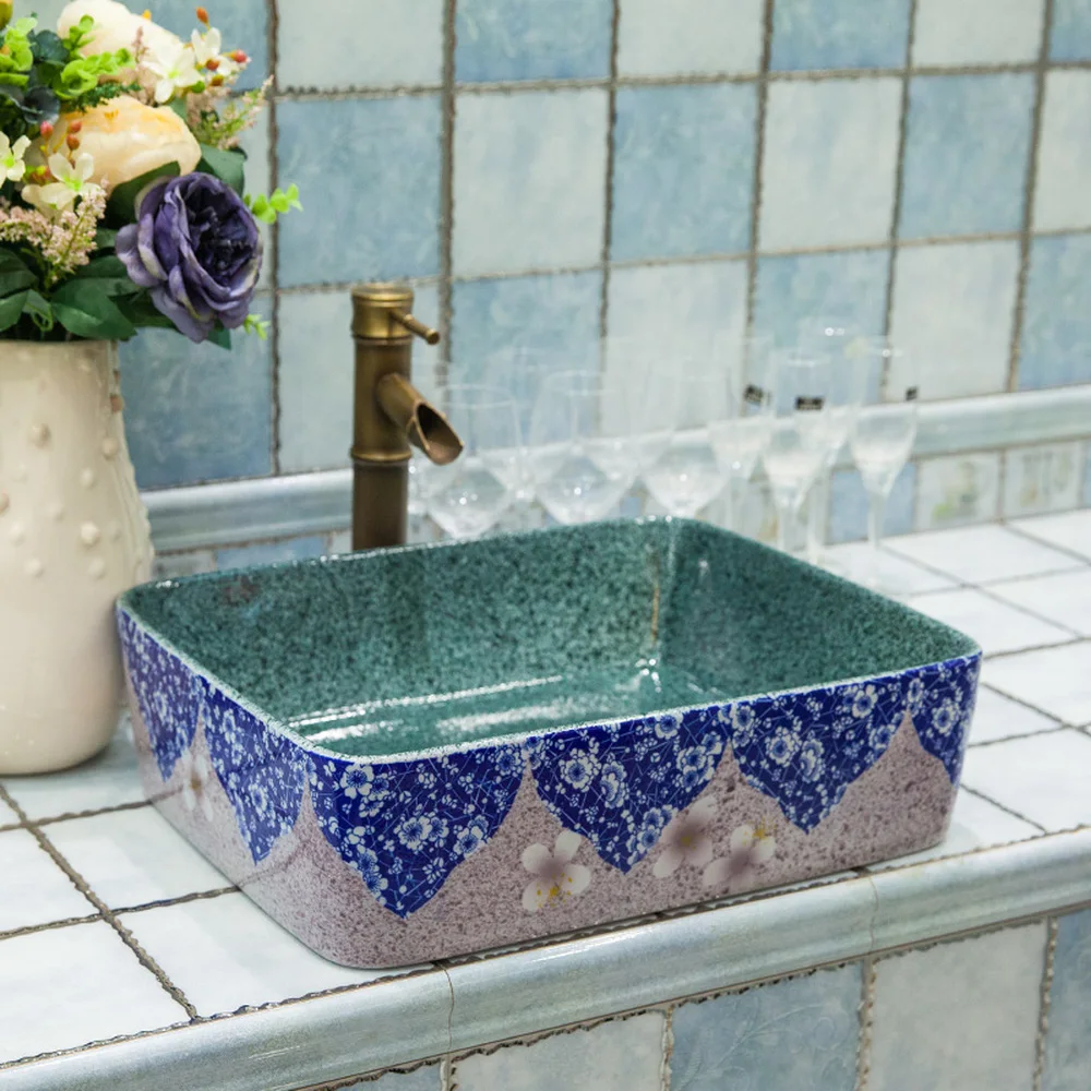 تشى الحمام فوق مكافحة حوض السيراميك الحمام الغرور الحمام بالوعة حوض الفن حوض الأزرق والأبيض الزجاج LO6201107 تشى الحمام فوق مكافحة حوض السيراميك الحمام الغرور الحمام بالوعة حوض الفن حوض الأزرق والأبيض الزجاج LO6201107