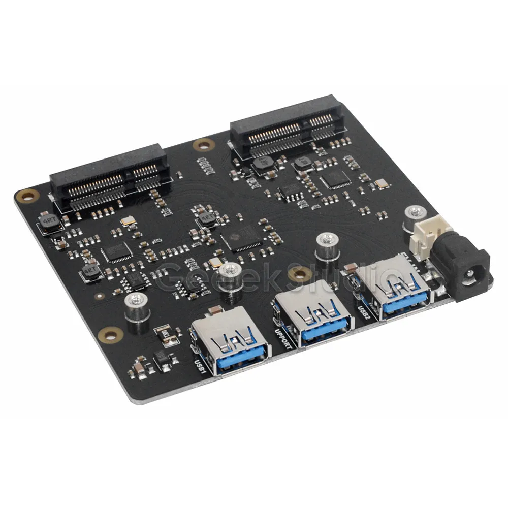  X852 Dual MSATA SSD Schild USB 3.0 Modul Expansion Board Netzteil für Raspberry Pi 1 Modell B +/2 b