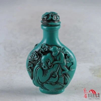 Антикварная смола Dadu Будда резная плотная бутылка|Бутылки банки и коробки| |