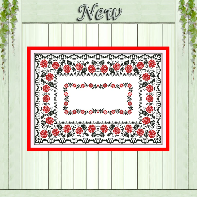 

Rose tablecloth flowers home decor painting counted printed on canvas DMC 14CT 11CT Cross Stitch Needlework Sets Embroidery kits