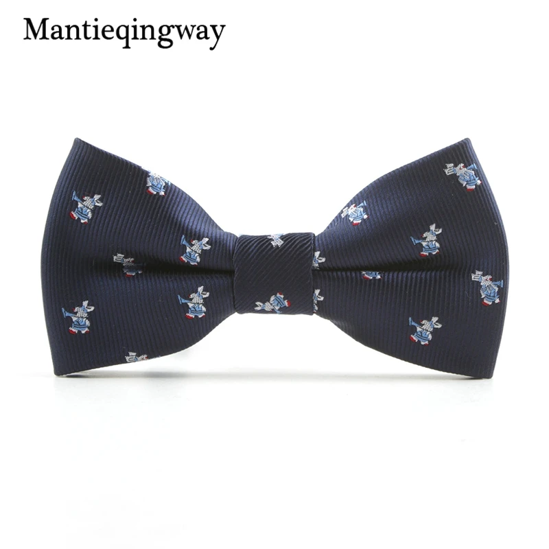 Mantieqingway/галстук-бабочка с рисунком лося из мультфильма; галстук-бабочка из полиэстера для мальчиков; повседневные Галстуки с бантом; галстуки-бабочки; рождественские детские аксессуары галстук-бабочка