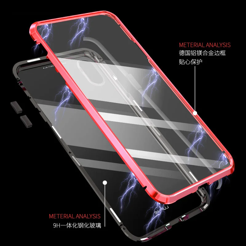Магнитная спереди и сзади закаленное стекло чехол для iPhone X XS Max XR крышка