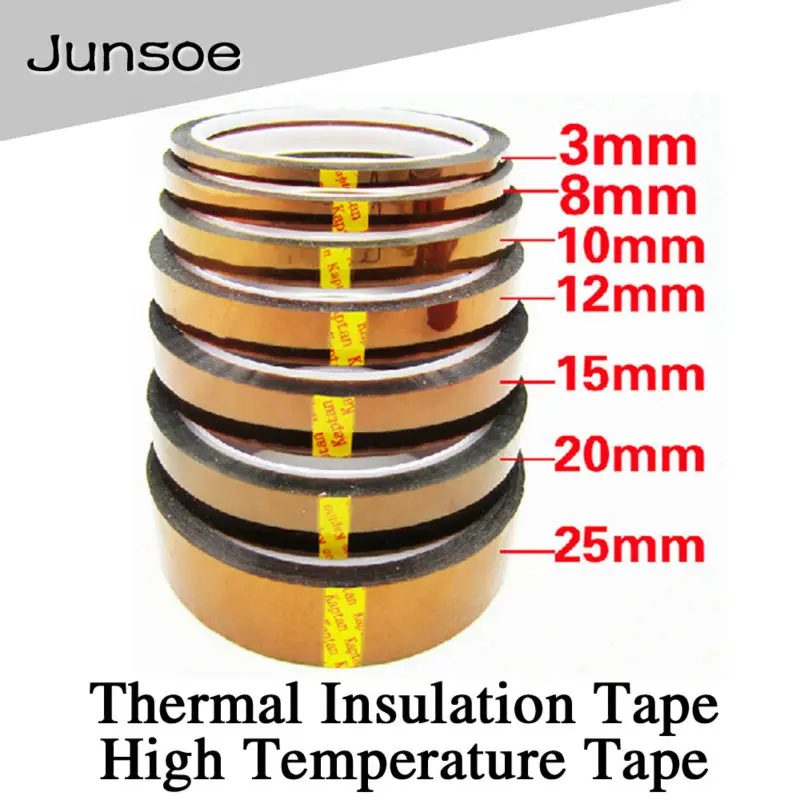 

7pcs/lot 100ft 3mm/8mm/10mm/12mm/15mm/20mm/25mm*33m Gold BGA Tape, Thermal Insulation Tape, High Temperature Tape