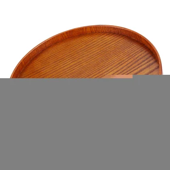 

Round Natural Tray Hotel Food Dishes Wood Plate Restaurant Fruit Plate Storage Tray Brown Wood 33Cm In Diameter