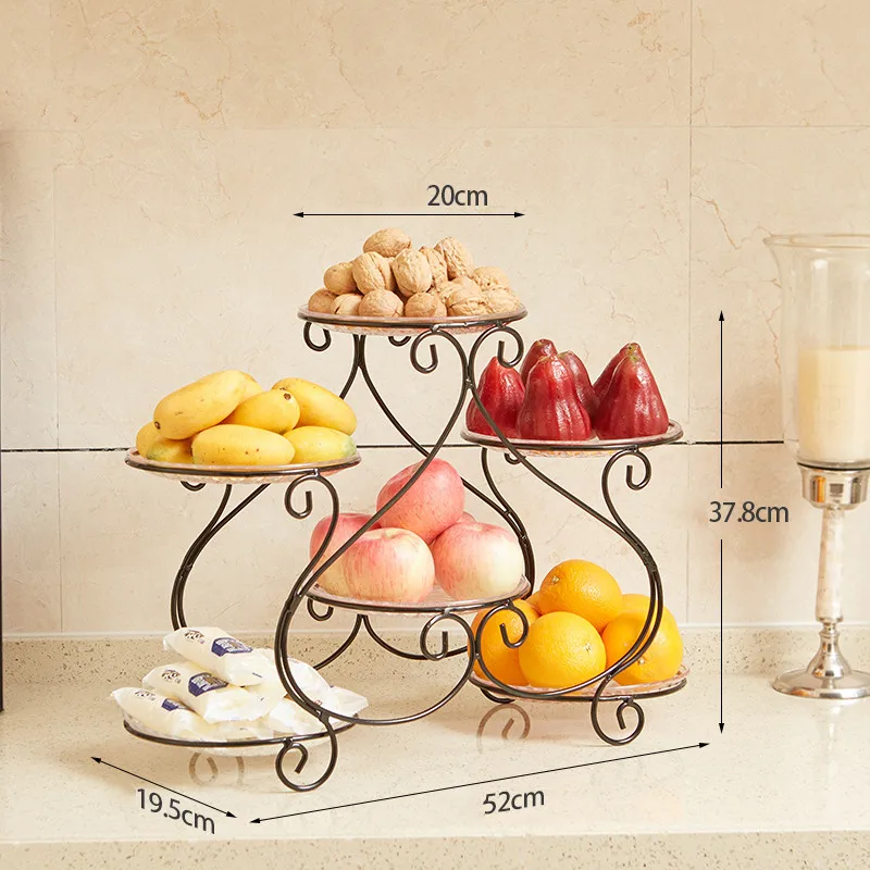 Креативная Современная Большая емкость металлическая гостиная миска для фруктов домашняя Шестигранная декоративная тарелка для фруктов десертный стол подставка для дисплея
