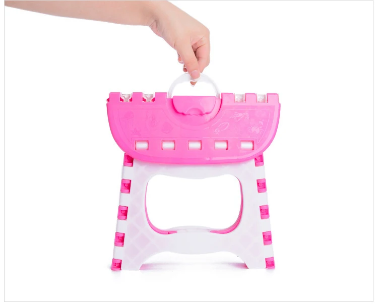 24,5*19*19 см розовый Рыбалка табурет для ванной стул пластиковый складной 6 Тип утолщаются шаг Портативный детские стулья