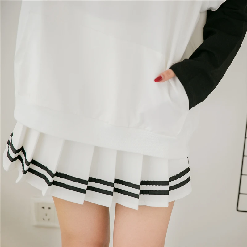 Японская плиссированная юбка, летняя Женская Полосатая юбка с высокой талией,, повседневная элегантная тонкая юбка в консервативном стиле, короткие юбки для школьниц