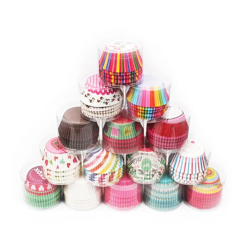 Hifuar 50Pcs/set Disposable Paper Cake Decoration Tool Mold Tulip Flower Chocolate Cupcake Wrapper Baking Muffin Paper Liner