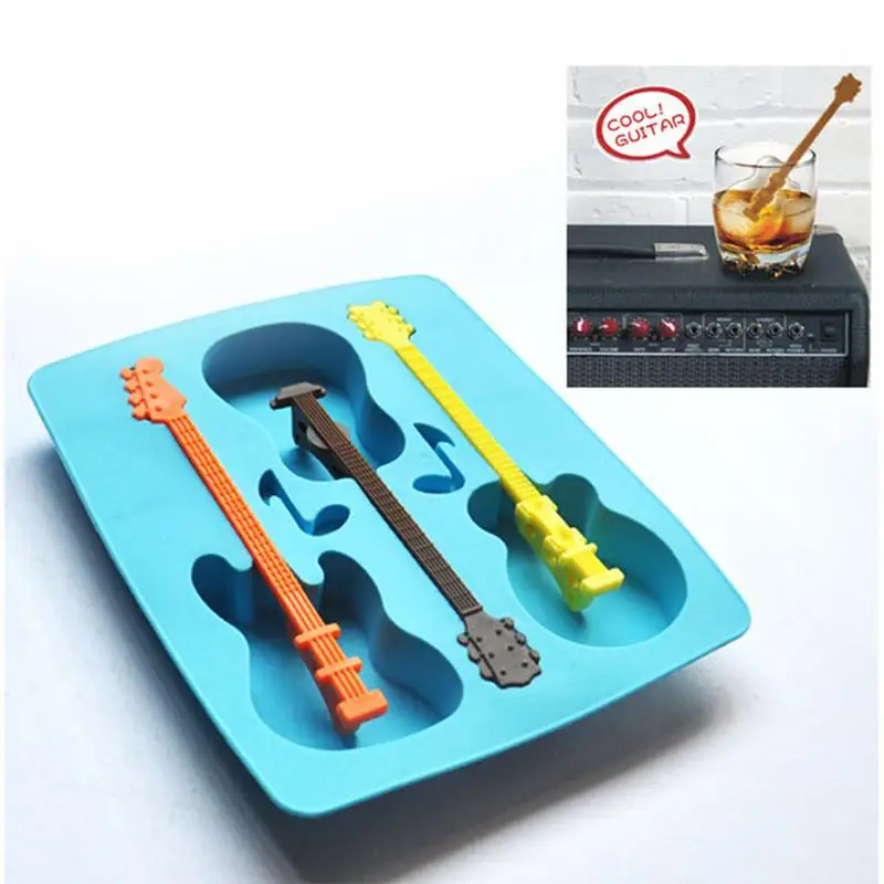 

Durable Ice Cube Silicone Ice Box Summer Drinking Tool Tray Mold Makes Creative Guitar Ice Mould Novelty Gifts Ice Tray