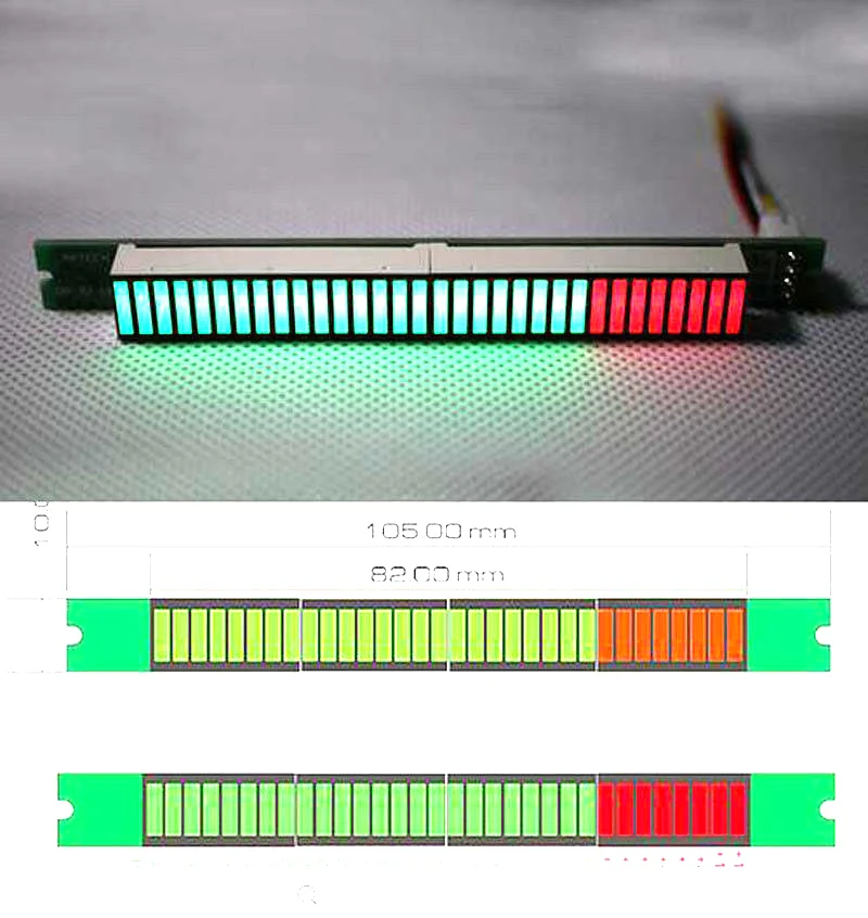 

Mono 32 Level VU Meter indicator rhythm Stereo Amplifiers Sepctrum Board Volume Adjustable LED light Speed Board 7-12v