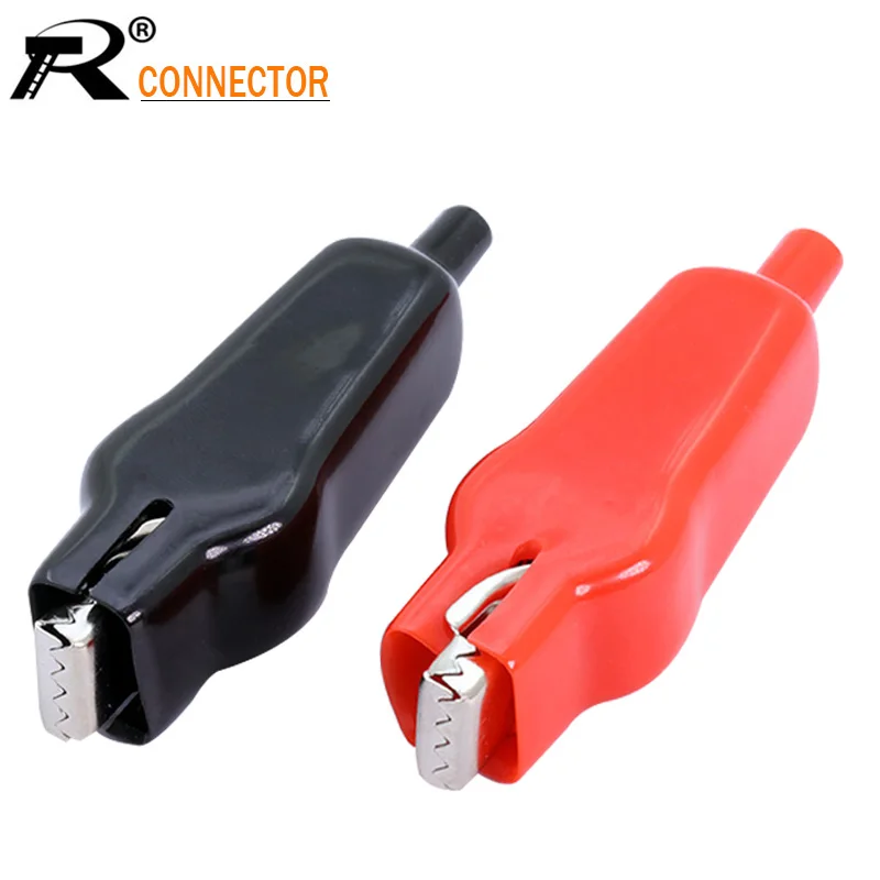 

2 PCS Sheathed Alligator Clips Electrical DIY Test Leads Alligator Double-Ended Crocodile Clips Roach Electrical Jumper Wire