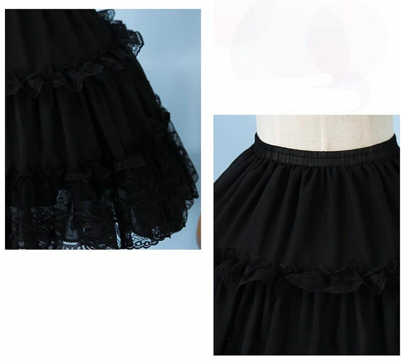 Летняя короткая юбка для невесты белая черная кружевная юбка лолита для трапециевидного платья кринолин для Девочки Женская Нижняя юбка