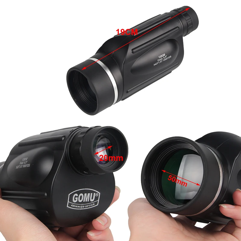GOMU 13X50 Monocular waterproof Rangefinder Spotting Scope Telescope 114m1000m View for Outdoor Hunting RL36-0002 (23)