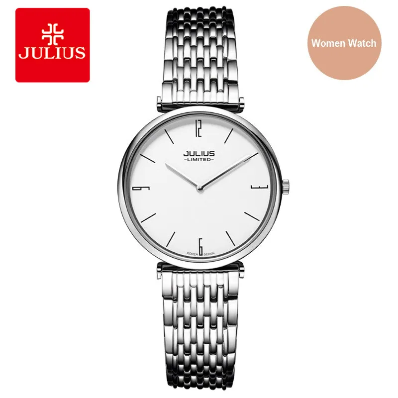 

Julius Limited Edition Women Steel Ultra-thin 6.5mm Silver Rose Gold Japan Quartz Movt 30m Waterproof Ladies Dress Watch C1