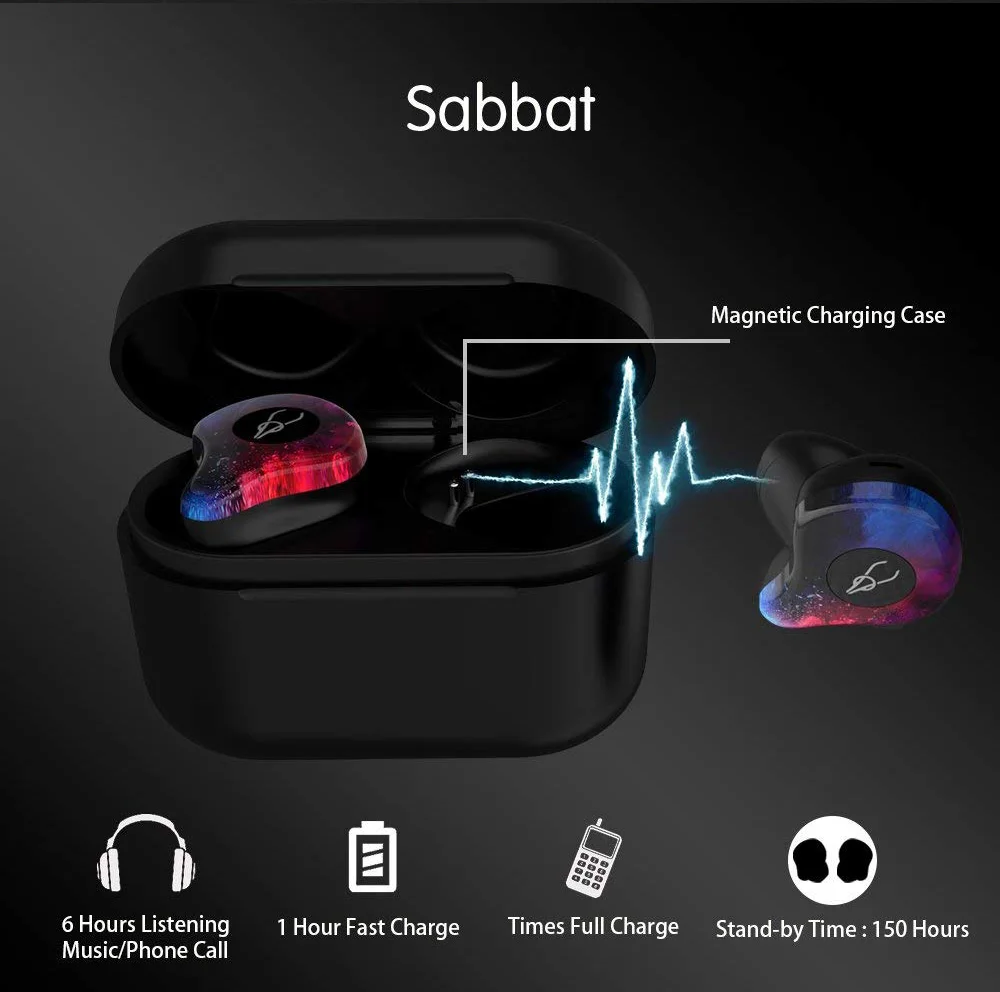 Sabbat X12 Pro Беспроводная bluetooth-гарнитура V5.0 наушники-вкладыши с зарядным устройством беспроводные bluetooth-наушники