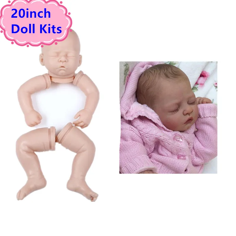 NPK DIY 20inch Reborn Baby Doll Kits Full Silicone Vinyl Bonecas Bebe