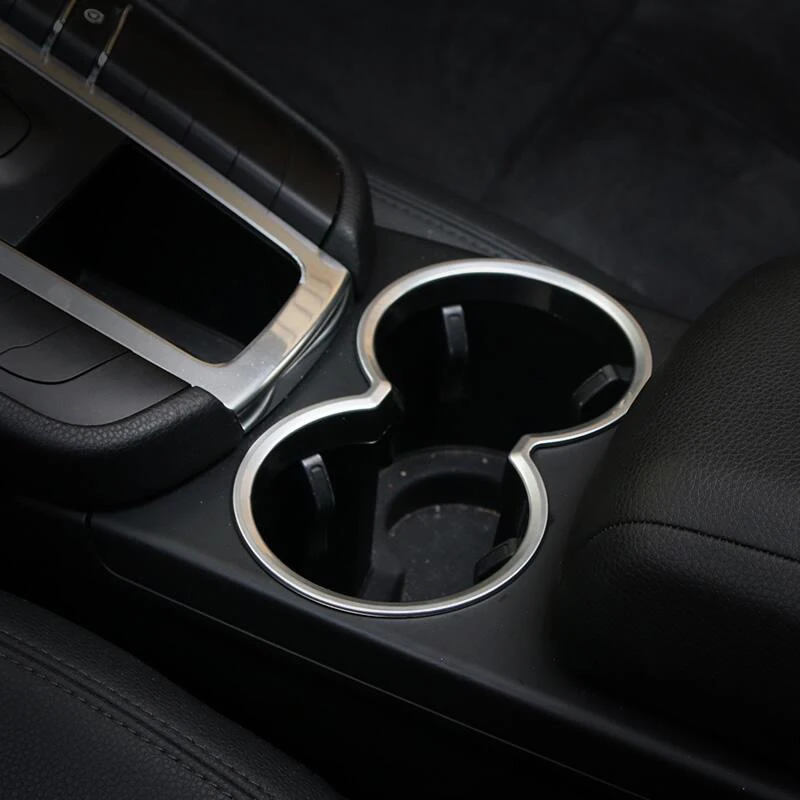 

Chrome ABS Interior Center Control Water Cup Holder Cover Trim frame Ring for Porsche Macan Car Styling accessories