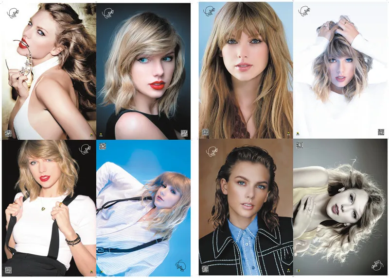 

8 pcs/Lot Super Star Taylor Alison Swift Posters 8 Pictures Anime Toys Poster Sticker Size 42x29CM