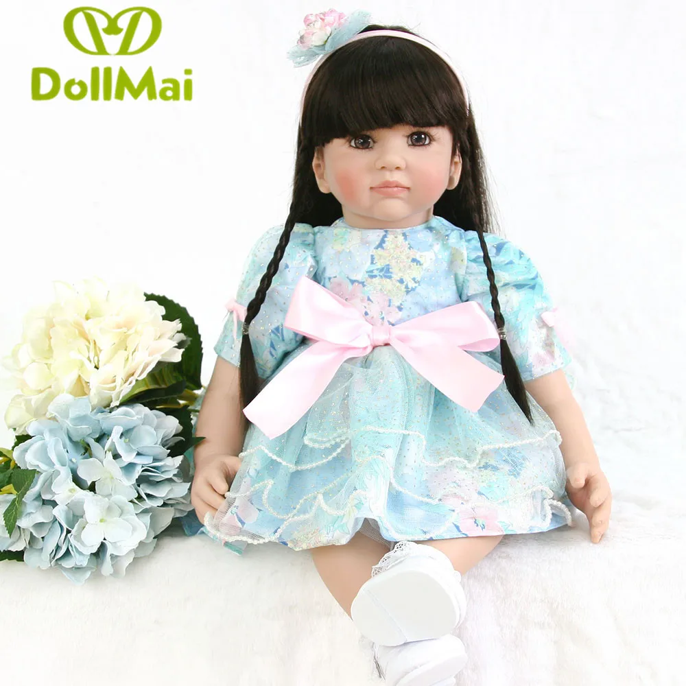 

New Hot Sale DOLLMAI Real Silicon Baby Dolls About 24inch Lovely Doll reborn For Baby Gift Bonecal Bebes Reborn Brinquedos